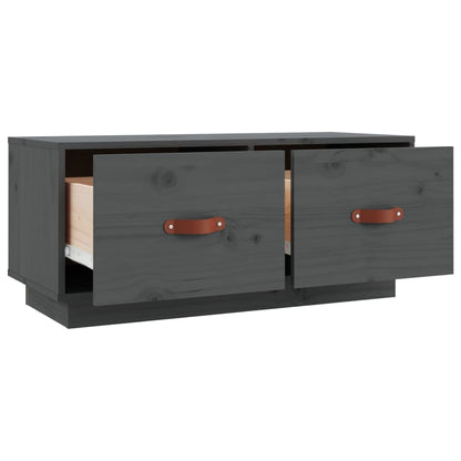 TV Cabinet Grey 80x34x35 cm Solid Wood Pine