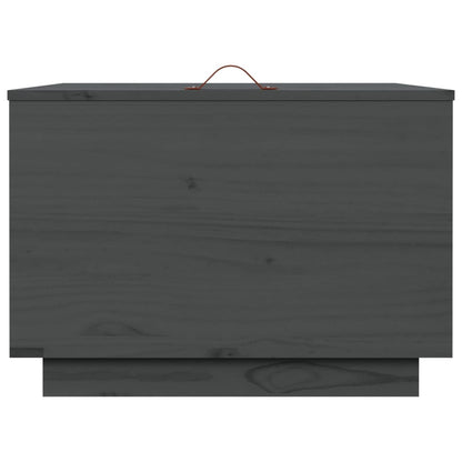Storage Boxes with Lids 3 pcs Grey Solid Wood Pine