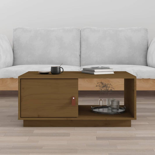 Coffee Table Honey Brown 80x50x35.5 cm Solid Wood Pine