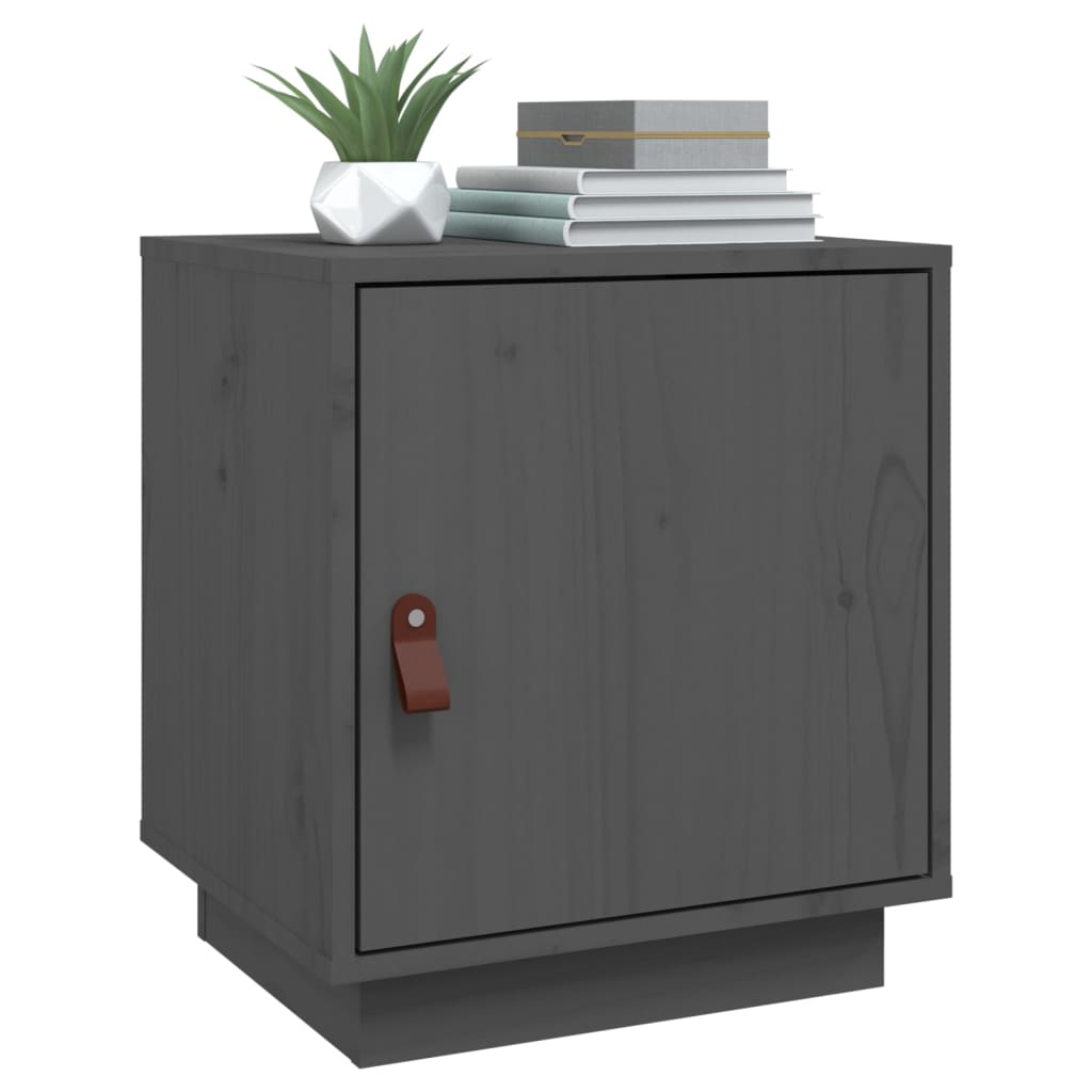 Bedside Cabinet Grey 40x34x45 cm Solid Wood Pine