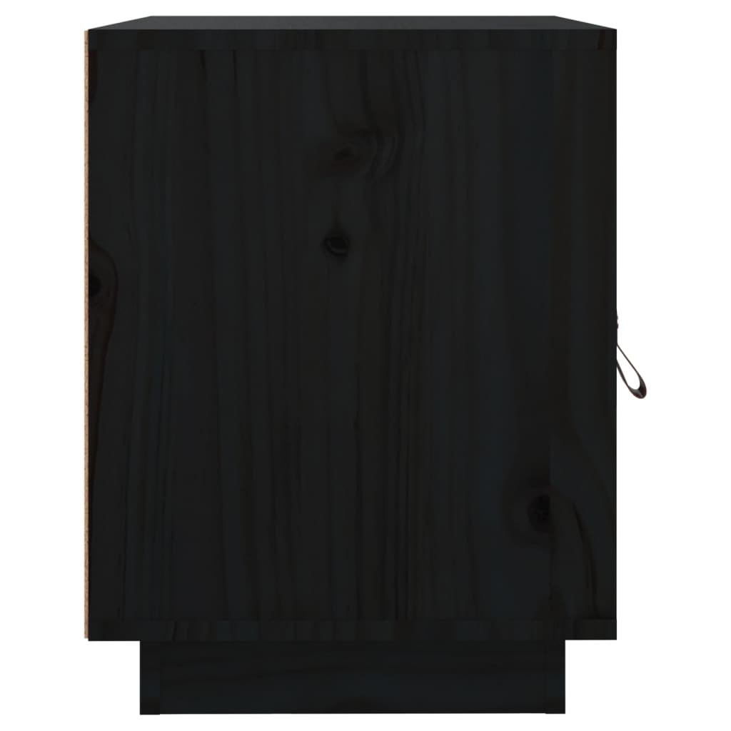 Bedside Cabinet Black 40x34x45 cm Solid Wood Pine