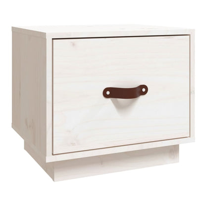 Bedside Cabinet White 40x34x35 cm Solid Wood Pine