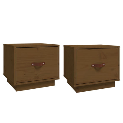 Bedside Cabinets 2 pcs Honey Brown 40x34x35 cm Solid Wood Pine