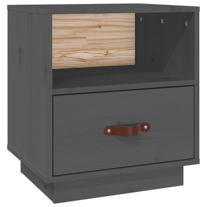 Bedside Cabinet Grey 40x34x45 cm Solid Wood Pine