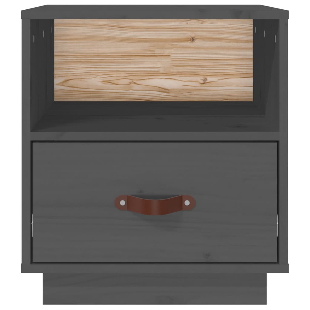 Bedside Cabinet Grey 40x34x45 cm Solid Wood Pine