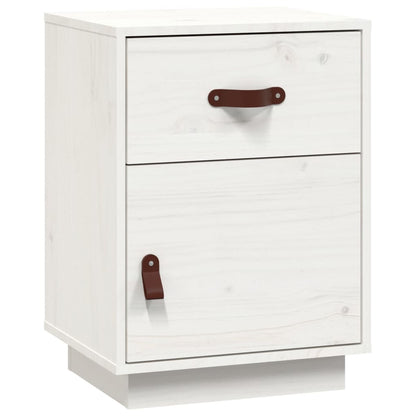 Bedside Cabinet White 40x34x55 cm Solid Wood Pine