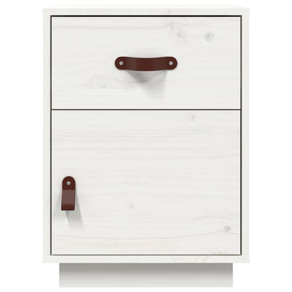 Bedside Cabinet White 40x34x55 cm Solid Wood Pine