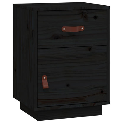 Bedside Cabinet Black 40x34x55 cm Solid Wood Pine