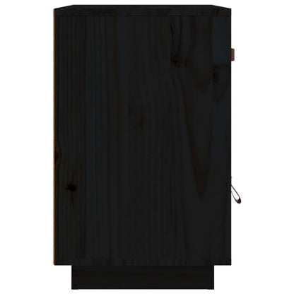 Bedside Cabinet Black 40x34x55 cm Solid Wood Pine