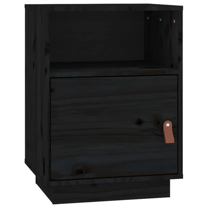 Bedside Cabinet Black 40x34x55 cm Solid Wood Pine