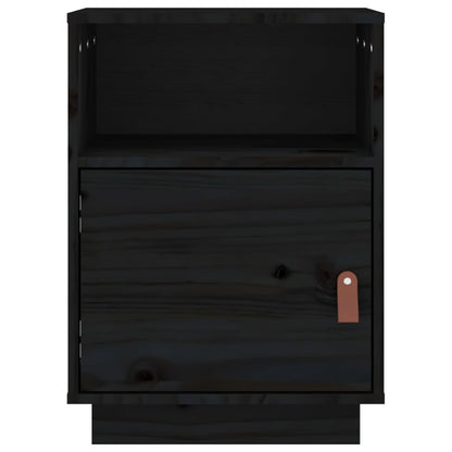 Bedside Cabinet Black 40x34x55 cm Solid Wood Pine