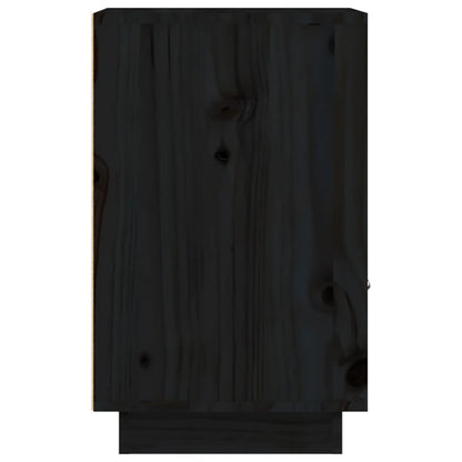 Bedside Cabinet Black 40x34x55 cm Solid Wood Pine