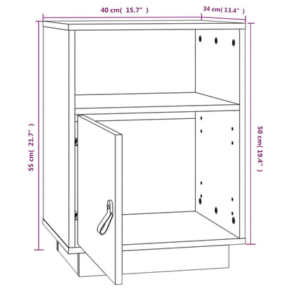 Bedside Cabinet Black 40x34x55 cm Solid Wood Pine