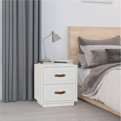 Bedside Cabinets 2 pcs White 40x34x45 cm Solid Wood Pine