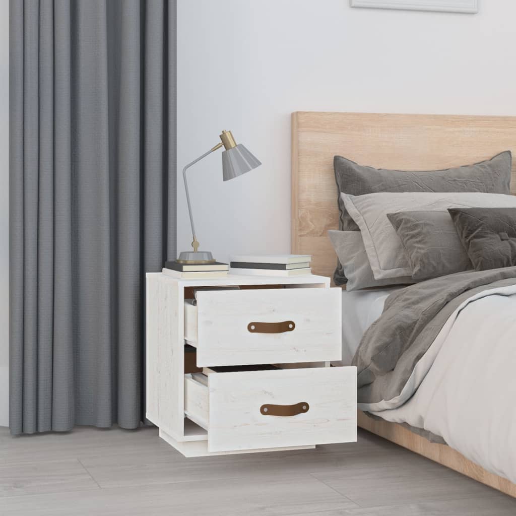 Bedside Cabinets 2 pcs White 40x34x45 cm Solid Wood Pine