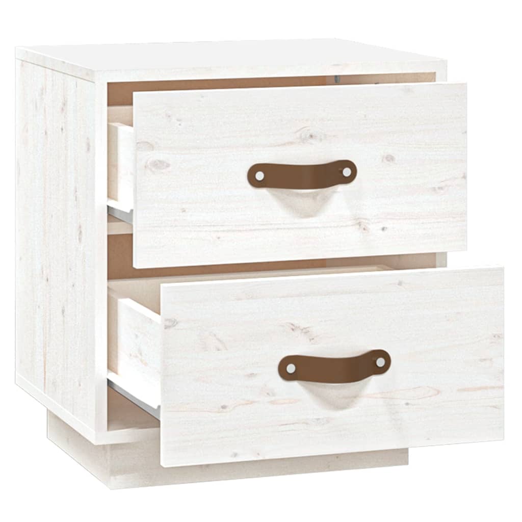 Bedside Cabinets 2 pcs White 40x34x45 cm Solid Wood Pine