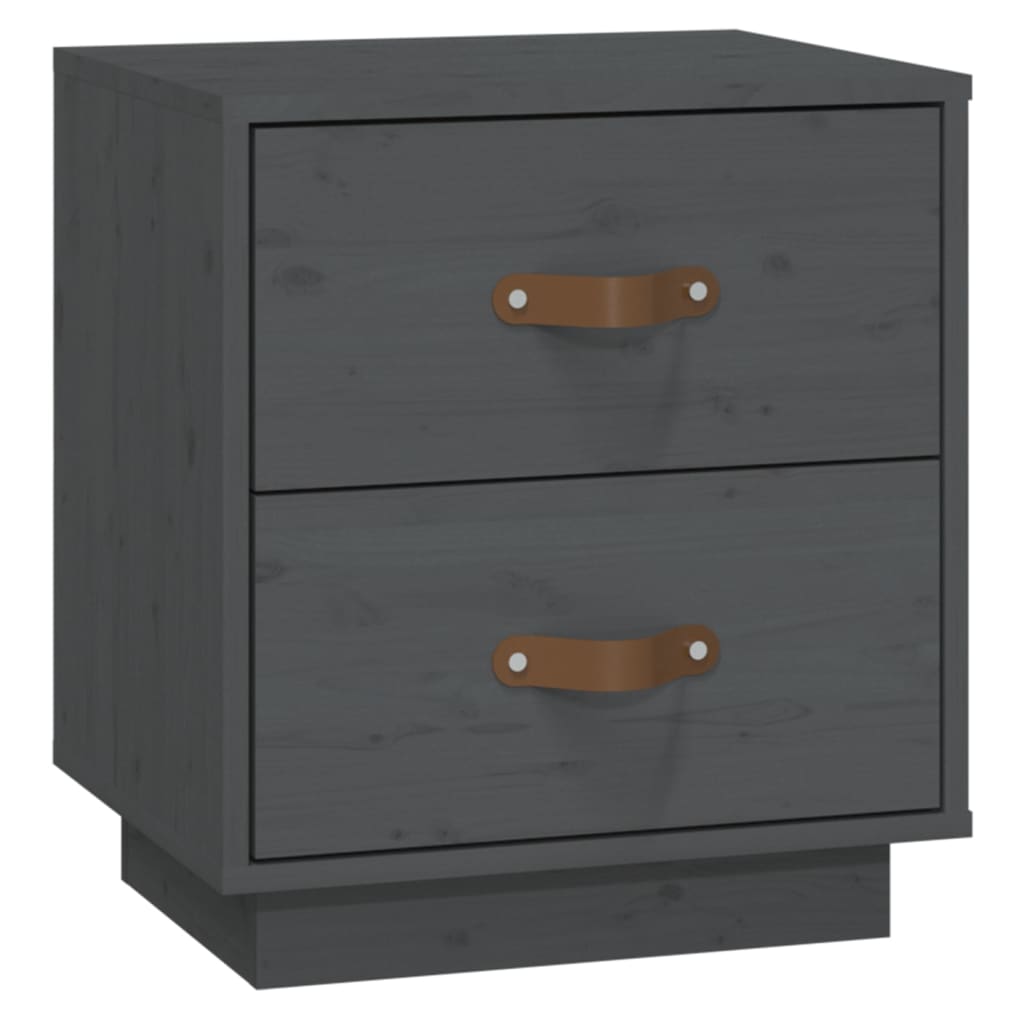 Bedside Cabinet Grey 40x34x45 cm Solid Wood Pine