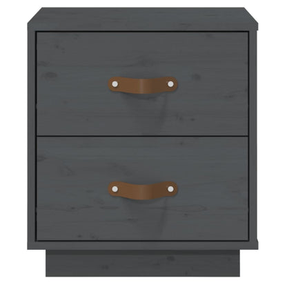 Bedside Cabinet Grey 40x34x45 cm Solid Wood Pine