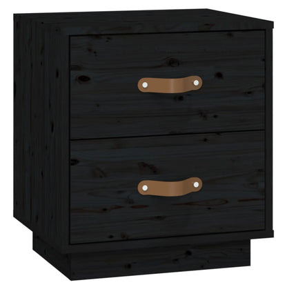 Bedside Cabinets 2 pcs Black 40x34x45 cm Solid Wood Pine