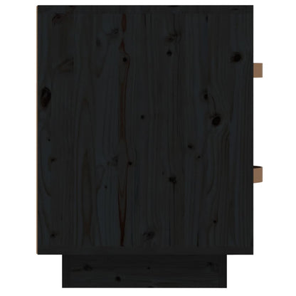 Bedside Cabinets 2 pcs Black 40x34x45 cm Solid Wood Pine