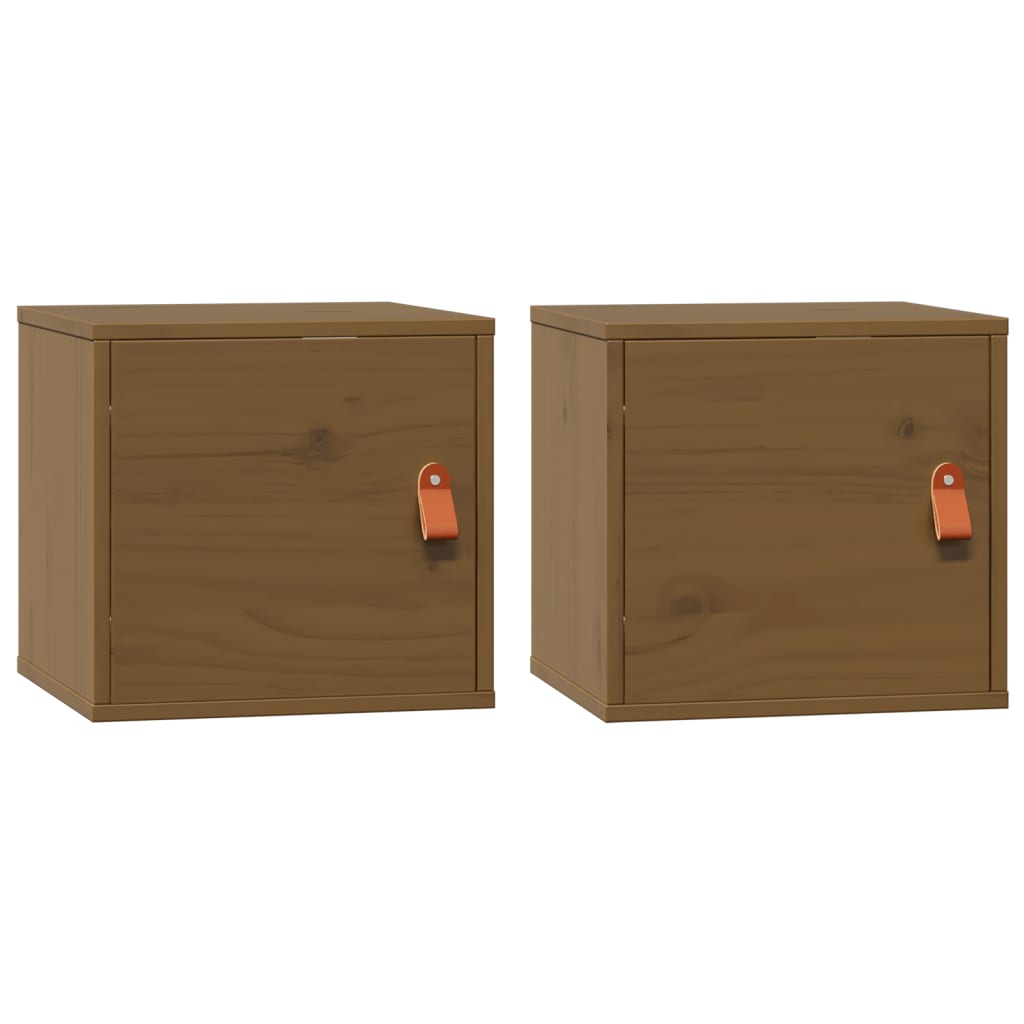 Wall Cabinets 2 pcs Honey Brown 31.5x30x30 cm Solid Wood Pine