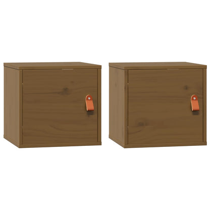 Wall Cabinets 2 pcs Honey Brown 31.5x30x30 cm Solid Wood Pine