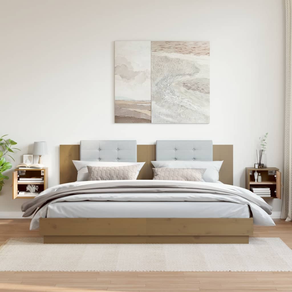 Wall Cabinets 2 pcs Honey Brown 31.5x30x30 cm Solid Wood Pine