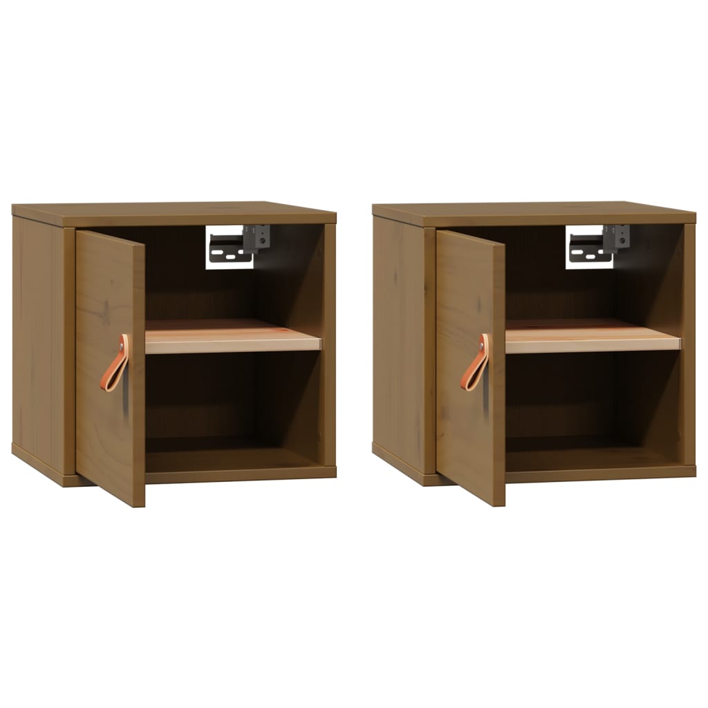 Wall Cabinets 2 pcs Honey Brown 31.5x30x30 cm Solid Wood Pine