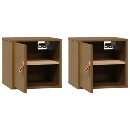Wall Cabinets 2 pcs Honey Brown 31.5x30x30 cm Solid Wood Pine
