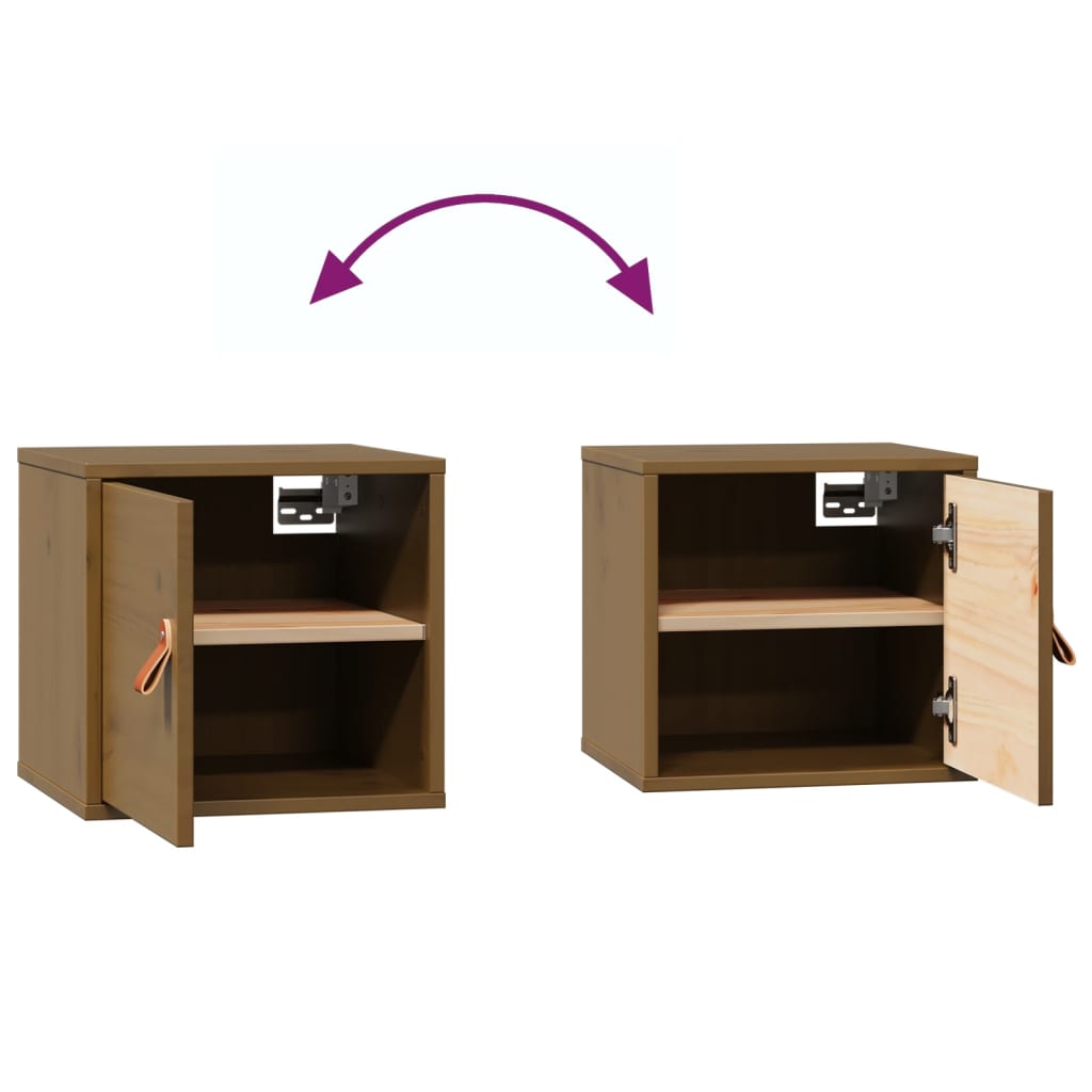 Wall Cabinets 2 pcs Honey Brown 31.5x30x30 cm Solid Wood Pine