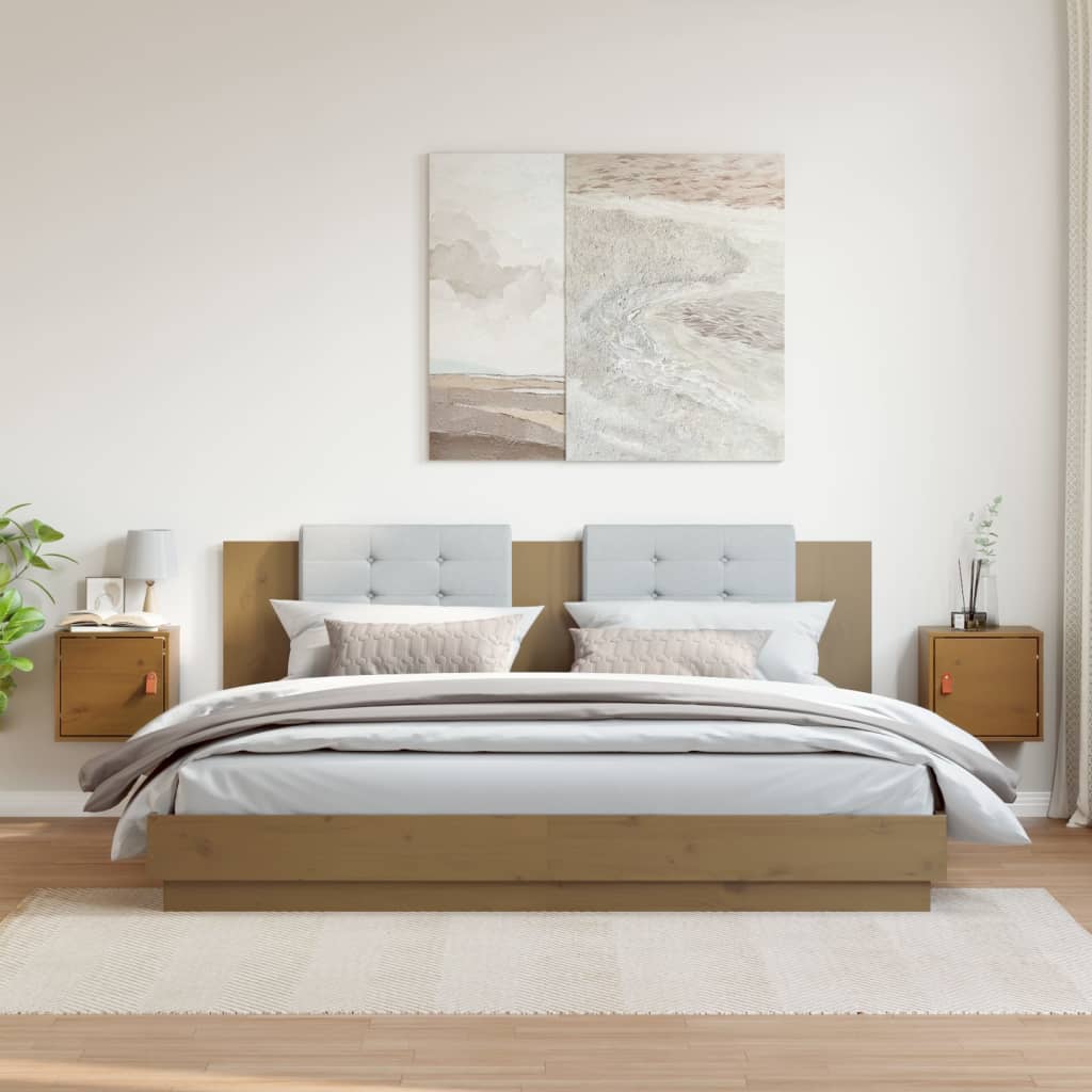 Wall Cabinets 2 pcs Honey Brown 31.5x30x30 cm Solid Wood Pine