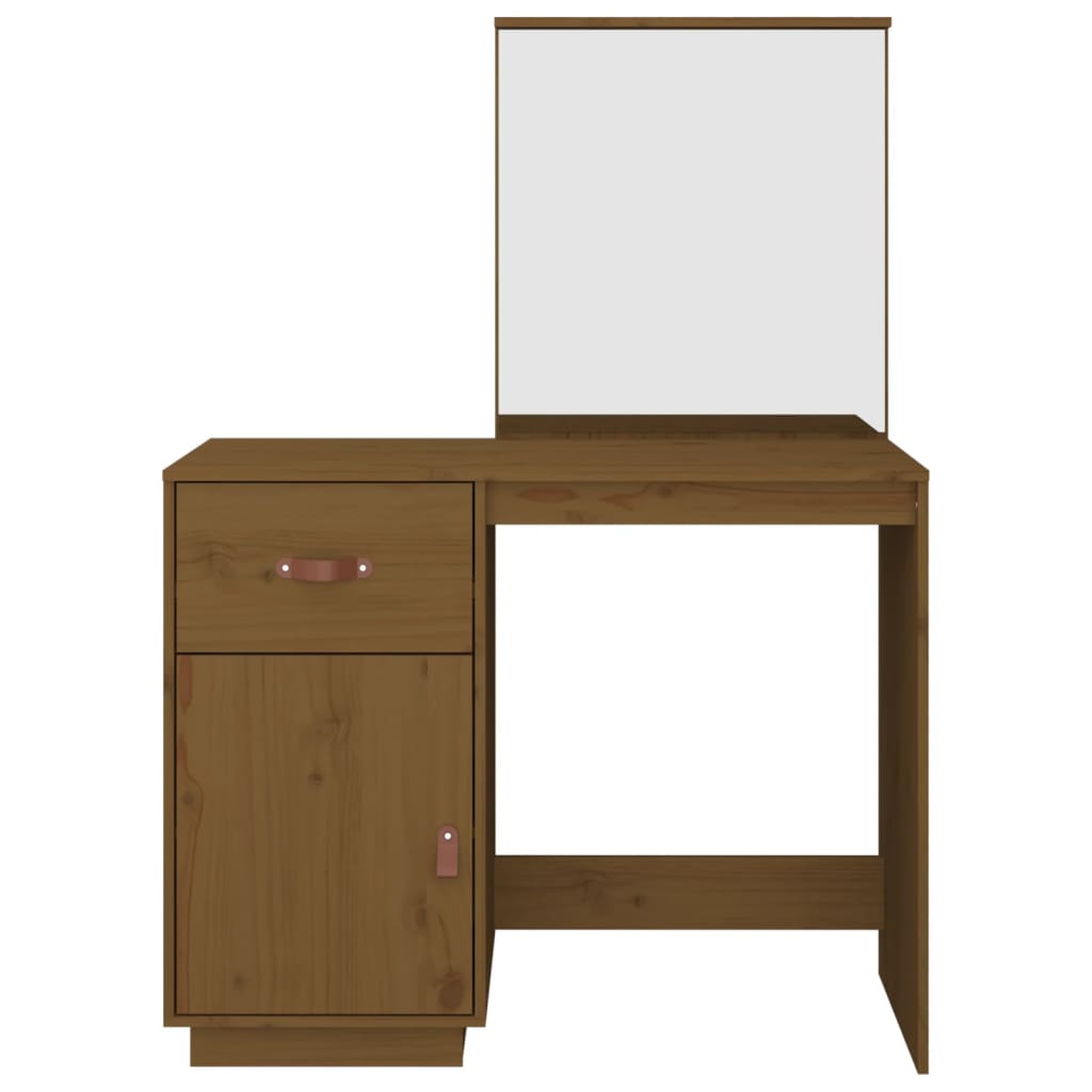 Dressing Table Honey Brown 95x50x134 cm Solid Wood Pine