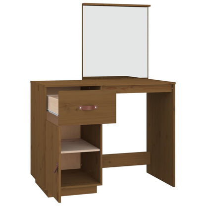 Dressing Table Honey Brown 95x50x134 cm Solid Wood Pine