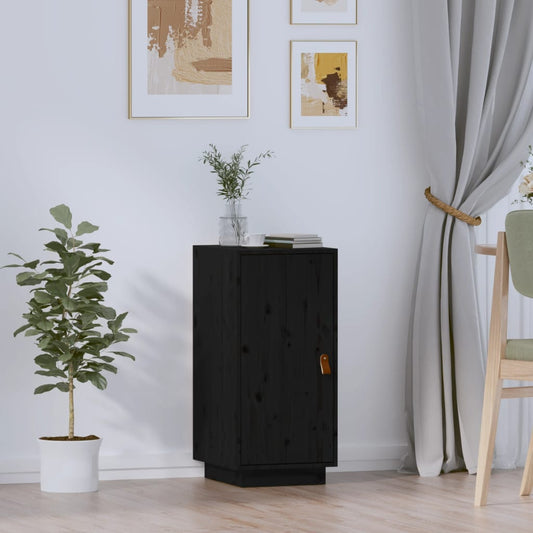 Sideboard Black 34x40x75 cm Solid Wood Pine