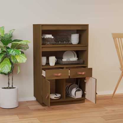 Highboard Honey Brown 67x40x108.5 cm Solid Wood Pine