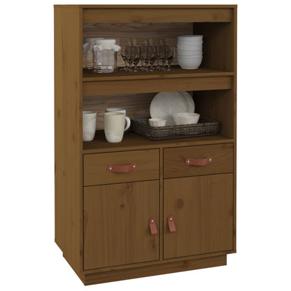 Highboard Honey Brown 67x40x108.5 cm Solid Wood Pine