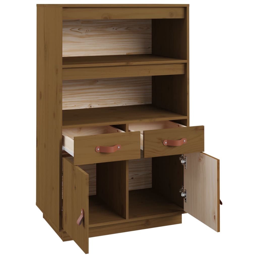 Highboard Honey Brown 67x40x108.5 cm Solid Wood Pine