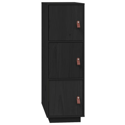 Highboard Black 34x40x108.5 cm Solid Wood Pine