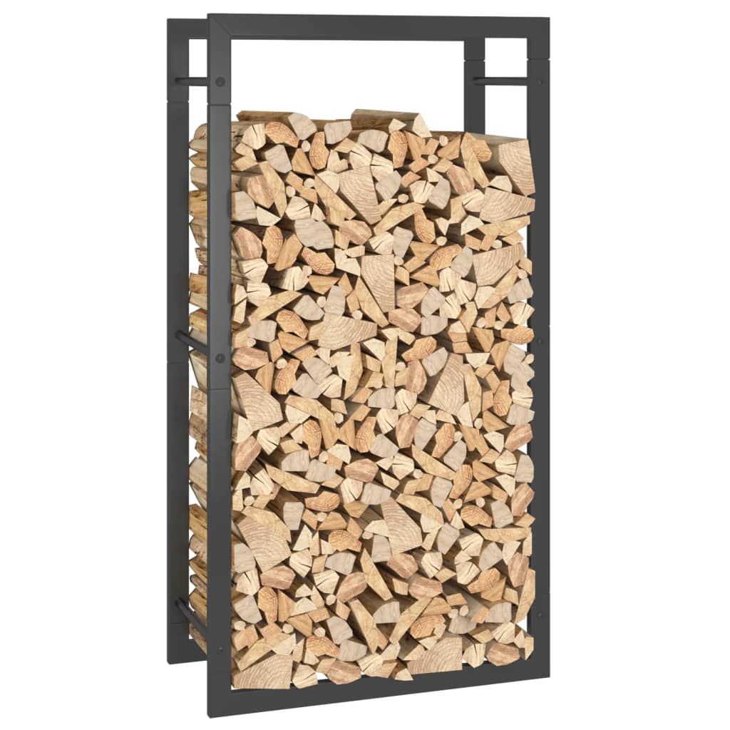 Firewood Rack Matt Black 50x28x94 cm Steel