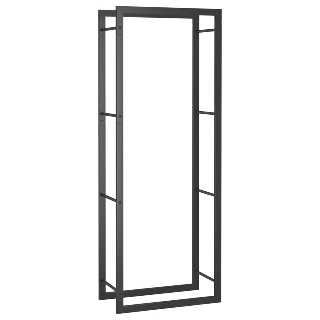 Firewood Rack Matt Black 50x28x132 cm Steel