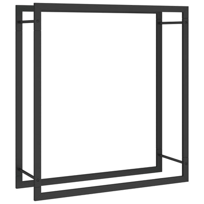 Firewood Rack Matt Black 80x28x86 cm Steel