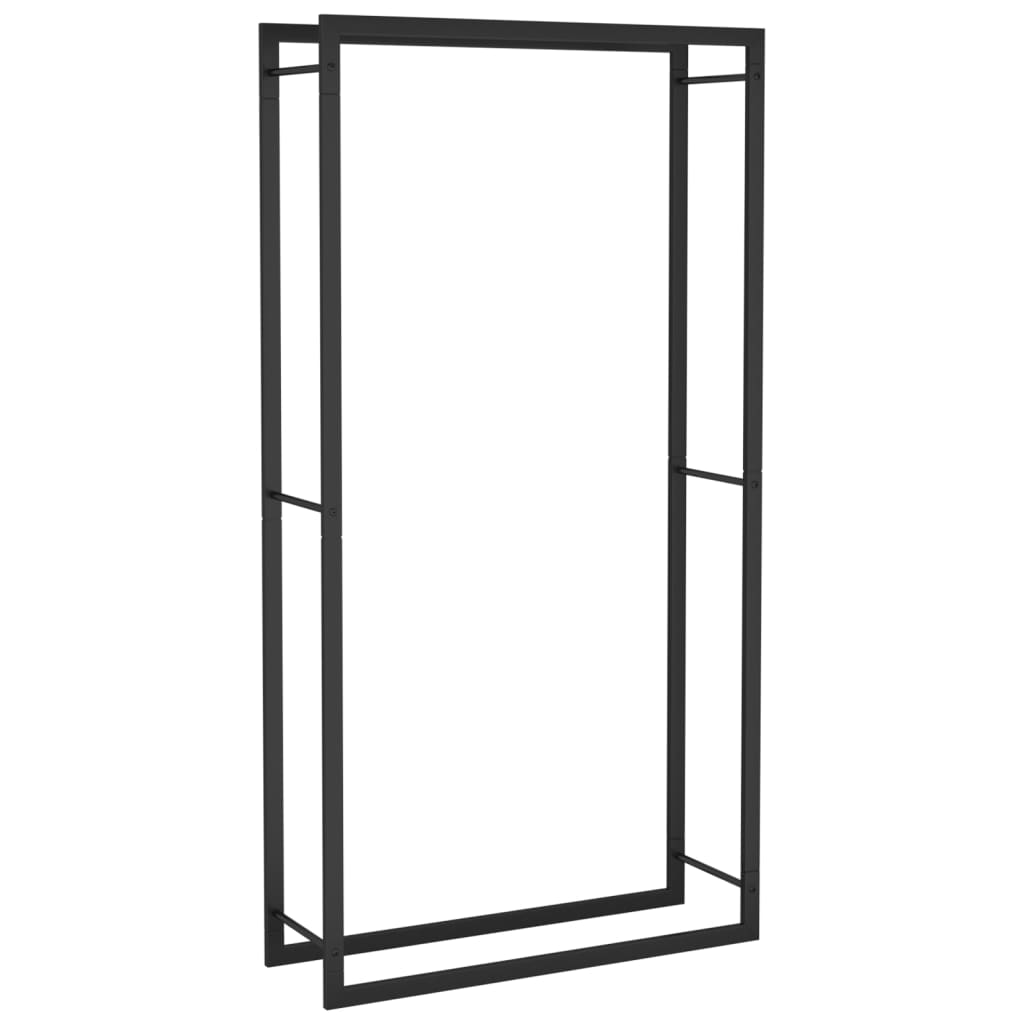 Firewood Rack Matt Black 80x28x154 cm Steel