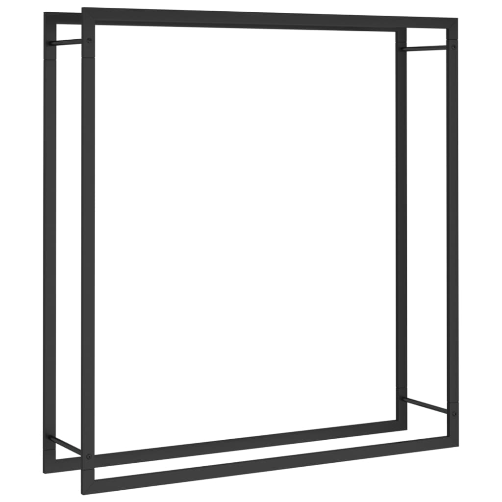 Firewood Rack Matt Black 110x28x116 cm Steel