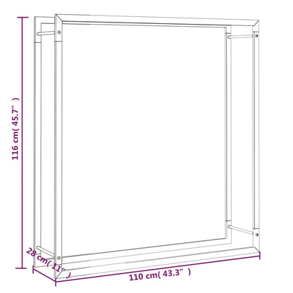 Firewood Rack Matt Black 110x28x116 cm Steel