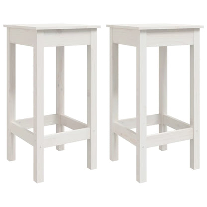 Bar Chairs 2 pcs White 40x40x78 cm Solid Wood Pine