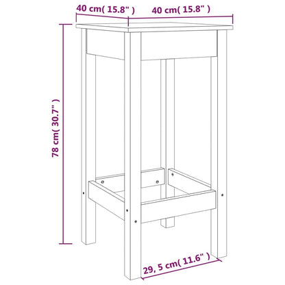 Bar Chairs 2 pcs White 40x40x78 cm Solid Wood Pine