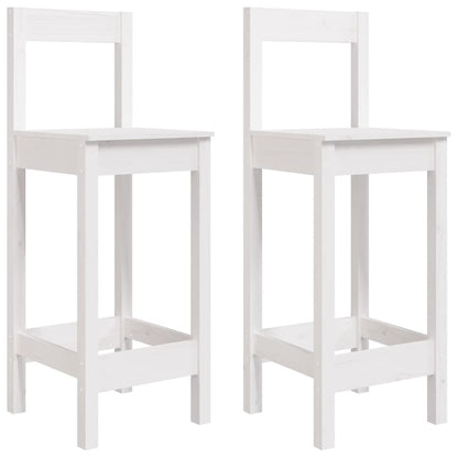 Bar Chairs 2 pcs White 40x41.5x112 cm Solid Wood Pine