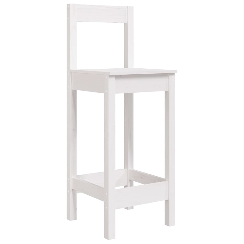 Bar Chairs 2 pcs White 40x41.5x112 cm Solid Wood Pine