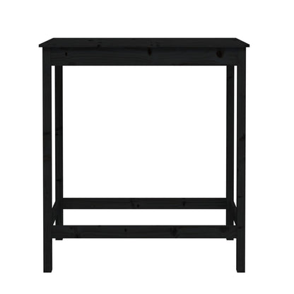 Bar Table Black 100x50x110 cm Solid Wood Pine