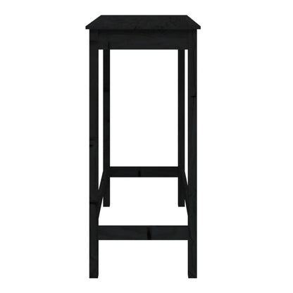 Bar Table Black 100x50x110 cm Solid Wood Pine